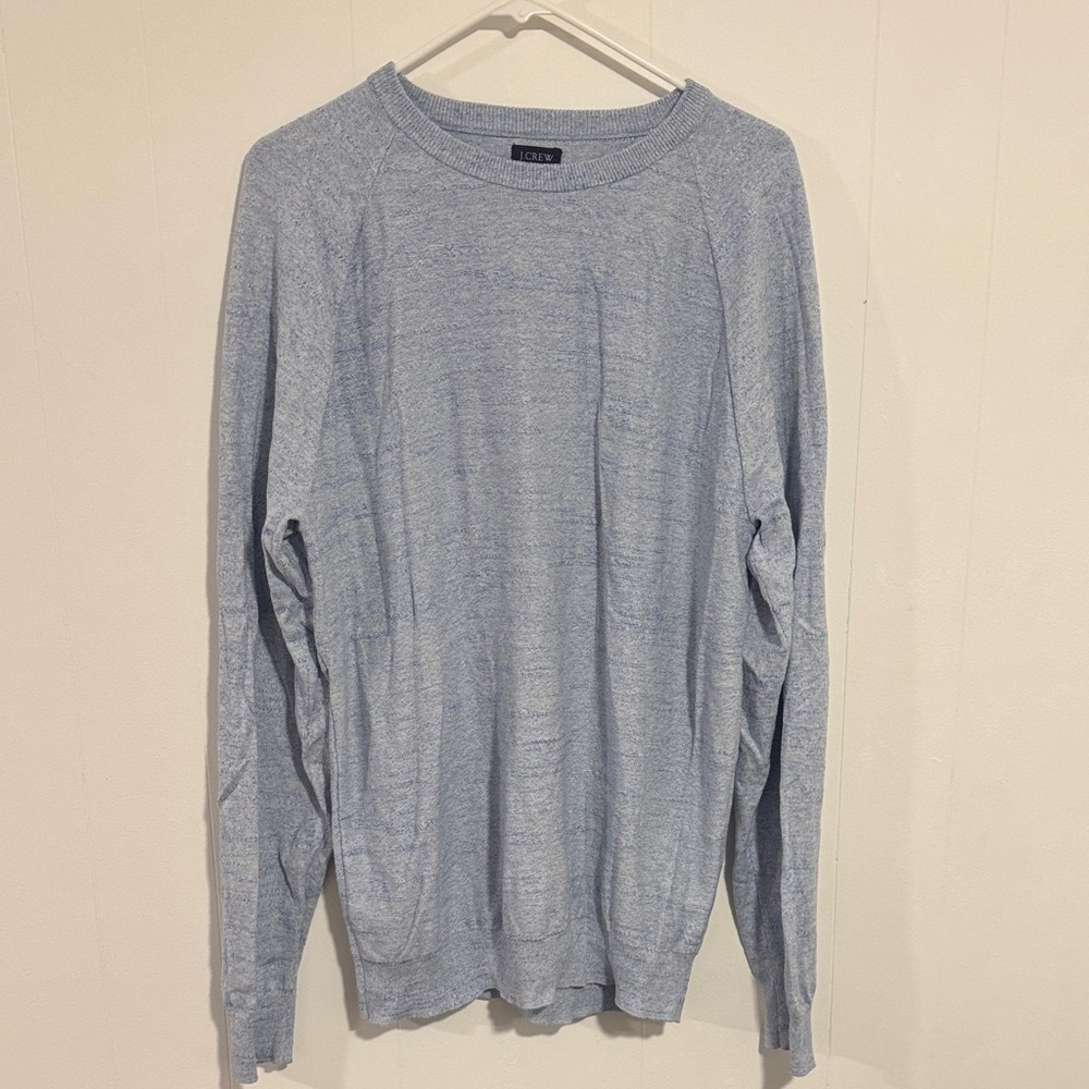 J. Crew Heathered Blue Crewneck Sweater